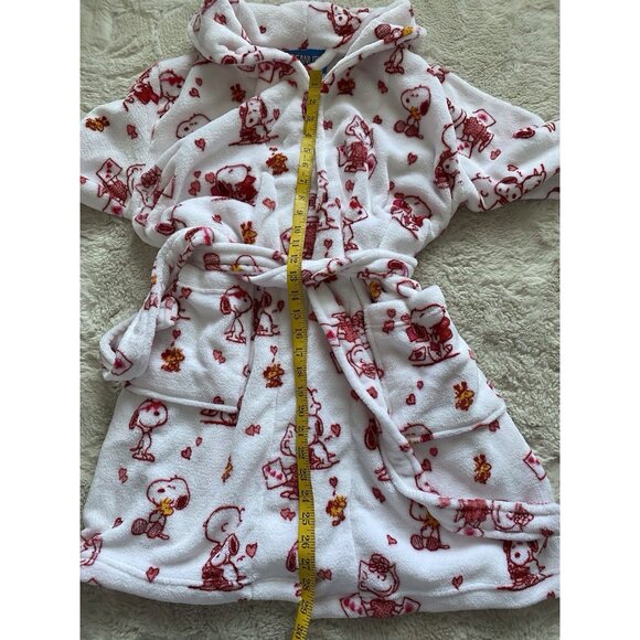 Peanuts Snoopy Charlie Brown Whole Gang Valentines Soft Robe Women’s Sz S / M - Picture 9 of 11